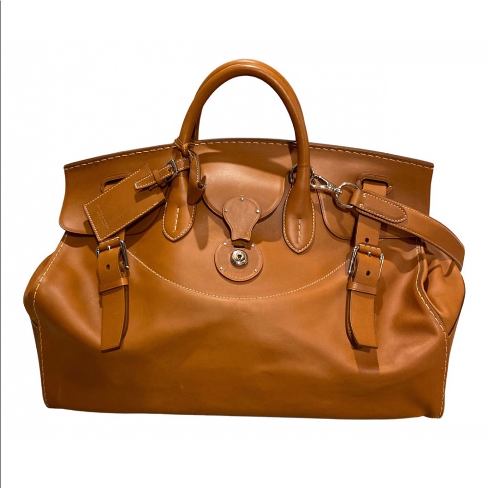 Ralph Lauren Purple Label Saddle Calfskin Cooper 50 Bag $5,950 MSRP
